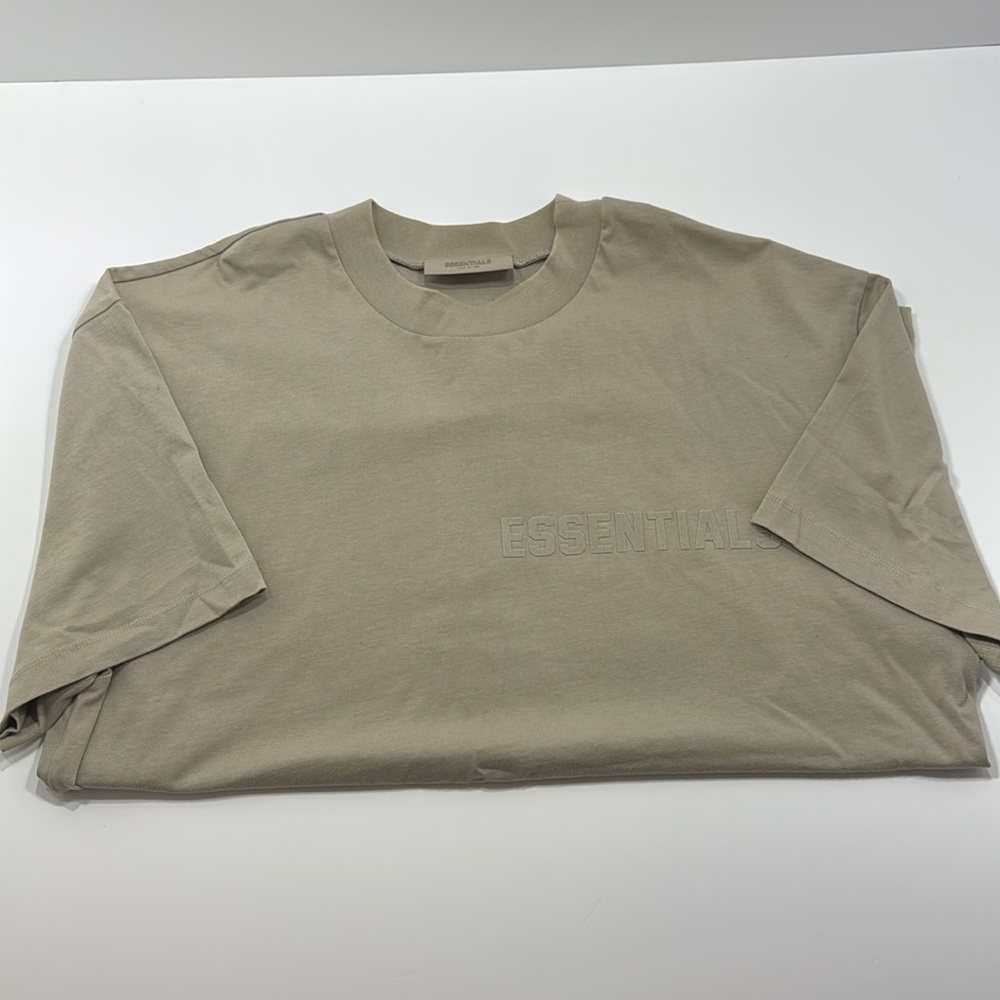 Essentials Short Sleeve Logo Tee in Beige